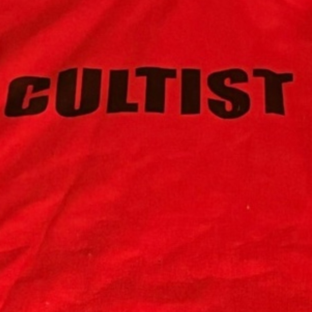 Gildan Red Hoodie with Black Print